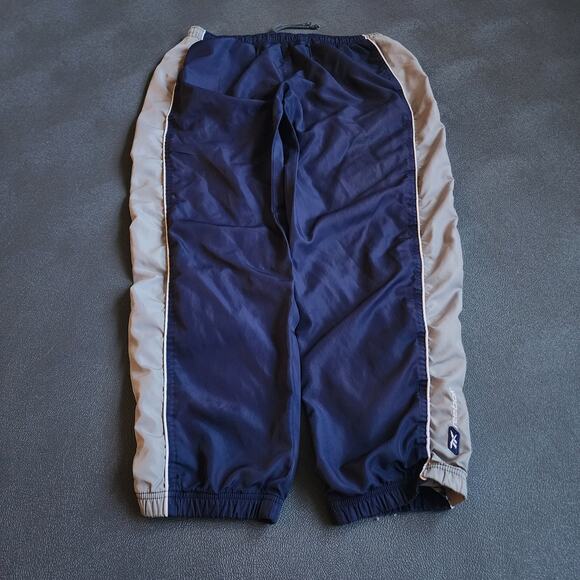 Vintage Y2K Reebok Blue Striped Jogger Sweatpants Large - Picture 1 of 11